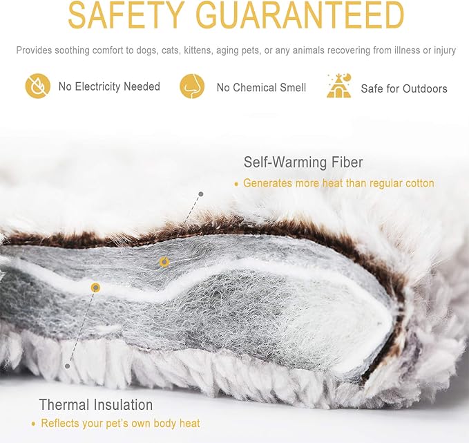 Self Heating Cat Pad Self Warming Cat Bed 22" x 17" Thermal Mat Extra Warm Pet Mat for Outdoor and Indoor Large Kittens Small Puppy Pets