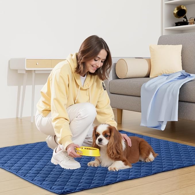 Smiry Waterproof Dog Bed Cover Blanket, Soft Reversible Pet Blanket, Washable Leakproof Cats Dogs Couch Cover for Sofa, Couch, Furniture (30x70 Inch, Navy/Blue)