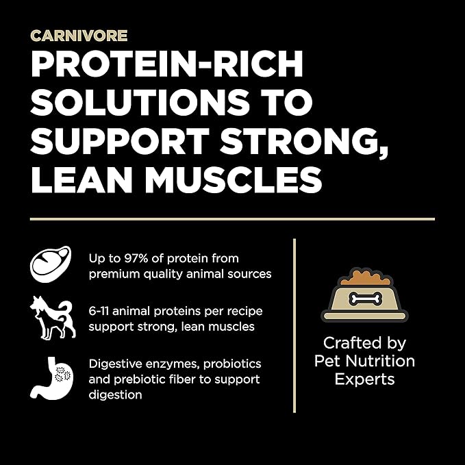 Go! Solutions Carnivore, Grain-Free, Protein Rich Dry Dog Food, Lamb and Wild Boar Recipe, 3.5 lb Bag