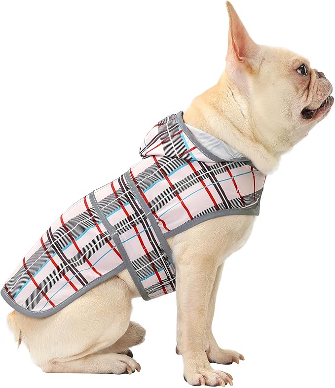 Dog Raincoat Hooded,Waterproof Rain Coat for Dogs with Adjustable Belly Strap,Reflective Strips, Lightweight Slicker Poncho Rain Jacket for Small Medium Large Dogs