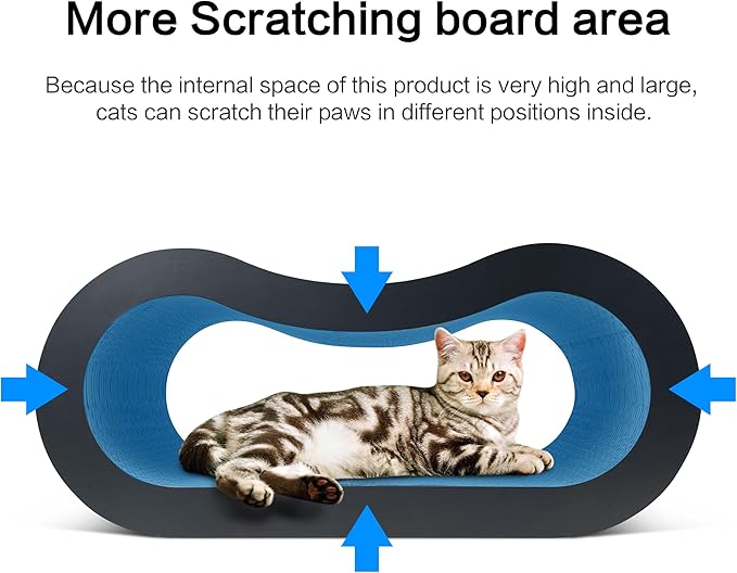 TTCAT Cat Scratching Pad, 2 in 1 Corrugated Cardboard Cat Scratcher Lounge for Indoor Cats, Durable Cat Scratching Board Reversible with Catnip for Furniture Protection.