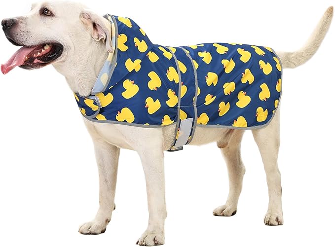 Dog Raincoat Hooded,Waterproof Rain Coat for Dogs with Adjustable Belly Strap,Reflective Strips, Lightweight Slicker Poncho Rain Jacket for Small Medium Large Dogs