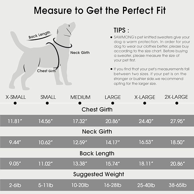 SAWMONG Dog Sweater for Small Dogs, Turtleneck Knitted Pullover Sweater Sweatshirt, Classic Winter Warm Pet Sweater for Boy Girl Pet Chihuahua, French Bulldog, Golden Retriever, Pug, Cat (Grey, S)