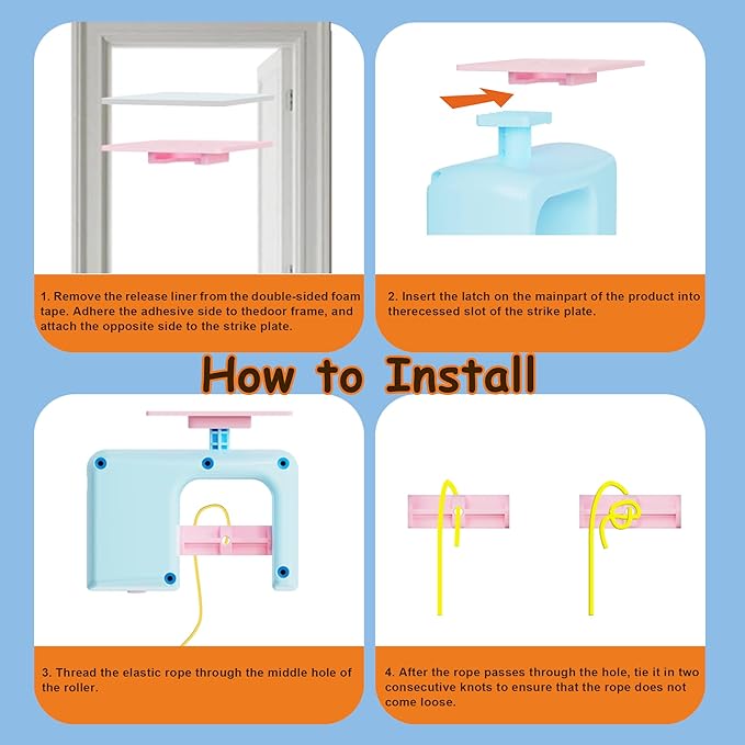 Interactive Hanging Cat Retractable String Toys for Indoor Kittens and Bored Adult Cats with 3 Flying Feathers, Automatic Electric Teaser for Enrichment and Chase, Rechargeable, Blue