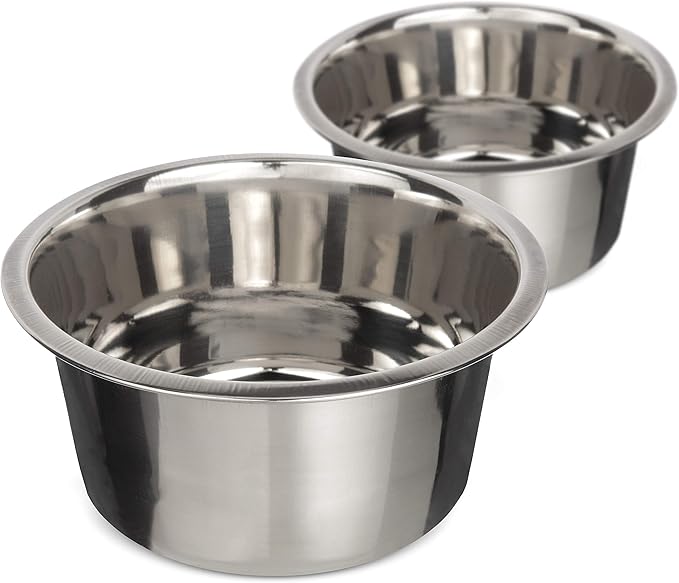Neater Pet Brands 5 Cup (40 oz.) Stainless Steel Dog Bowls, Set of 2 Neater Feeder Replacement Bowls (Medium Deluxe Model), Dog Food Bowl & Water Bowl, Dishwasher Safe Metal Dish for Medium Dogs