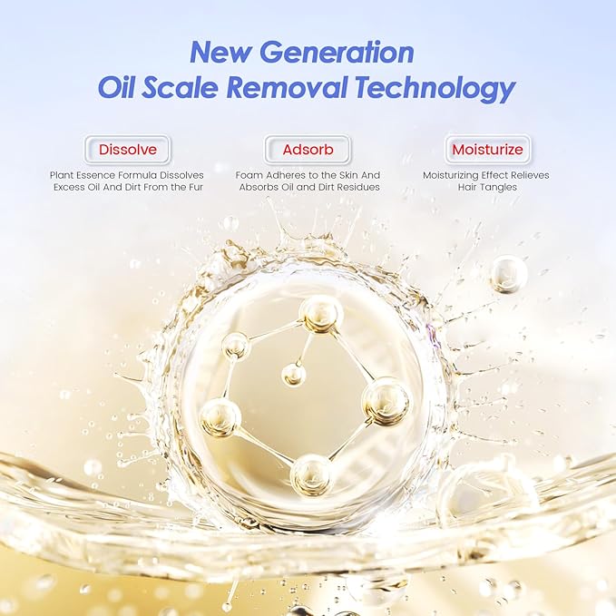 Cat Waterless Shampoo - No Rinse Formula for Quick Clean Between Baths, Hypoallergenic & Detangling, Reduce Itchy Skin Shedding & Odor Control,Vet-Recommended for Kittens/Senior Cats