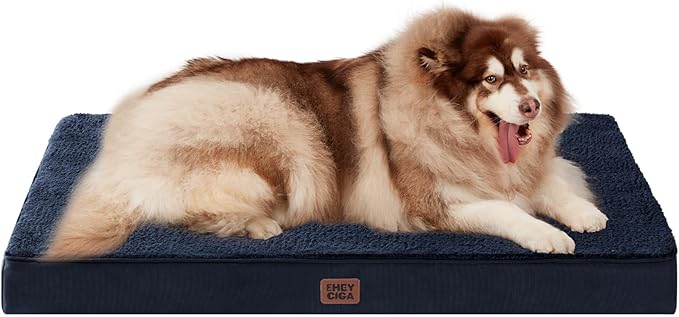 EHEYCIGA Orthopedic XXL Dog Beds for Jumbo Dogs with Removable Washable Cover,Navy, 50x36