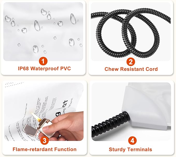 Pet Heating Pad, Waterproof Heated Dog Cat Bed with 11 Adjustable Temperatures & 24H Timer, Auto Shut-Off, Chew-Resistant Cord, Washable Cover, Indoor Electric Heating Mat, Beige, M(28" x 20")