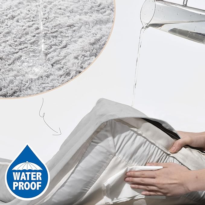 Comfort Expression Orthopedic Dog Bed for Extra Large Dogs 45x35 Inch, Waterproof Egg Crate Foam XL Pet Bed with Removable Bolsters, Dog Couch with Washable Cover & Non-Slip Bottom, Gery White