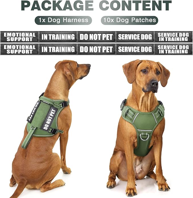 WINSEE Tactical Dog Harness, No Pull Dog Harness for Medium Large Dogs with Handle & Molle, Military Service Dog Vest Harness in Training Pet Harness for Small Dogs