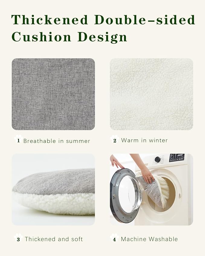 Cat House for Indoor Cat, Small Cat Houses Handwoven PE Rattan Kitten Cave, Pet Kitten Bed Covered, One Bed Pad, 13 x 13 x 13.7 Inches, Foldable Hideaway in Living Room Natural