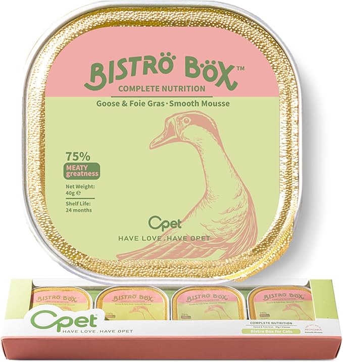 OPET Wet Cat Food Pate, Grain Free Wet Pate, Balanced Recipe Cat Can Food, Goose Flavor 1.41 Ounce Pack of 4