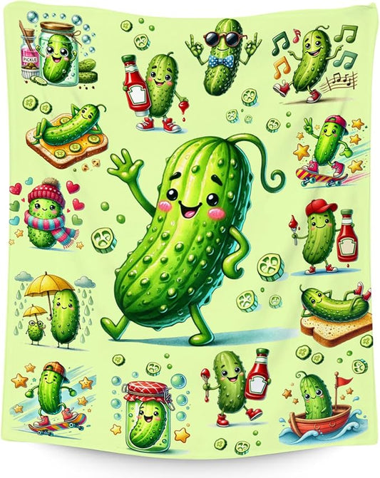 Girls Blankets Pickle Blanket Gifts for Pickle Lovers Kids Boys, Soft Fleece Toddlers Throw for Decoration, 30"x40"