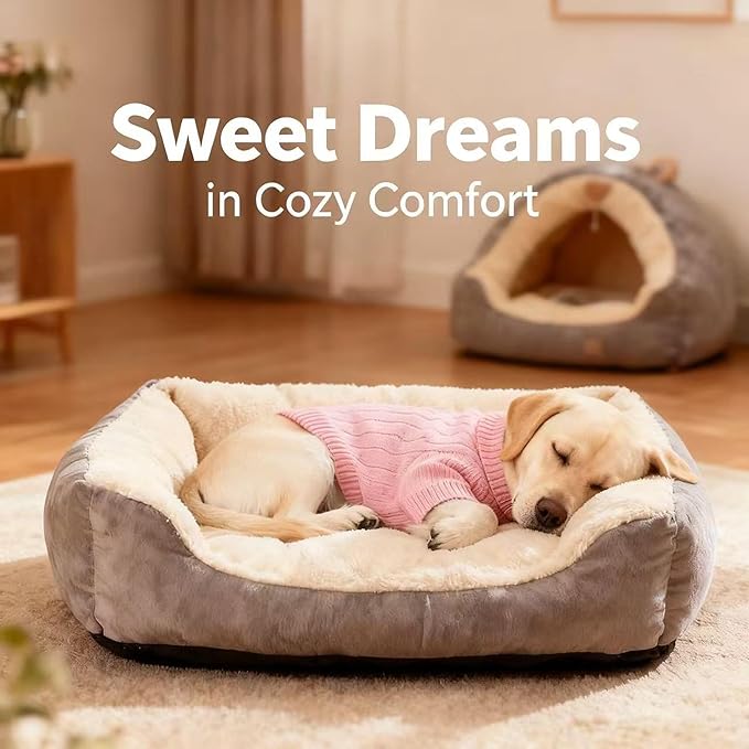 Medium/Large Dog Sweater, Warm Dog Winter Coat w/Sleeves, Comfortable High Neck Premium Dog Clothes for Labrador-Best for Holidays, Daily Walks XL Pink