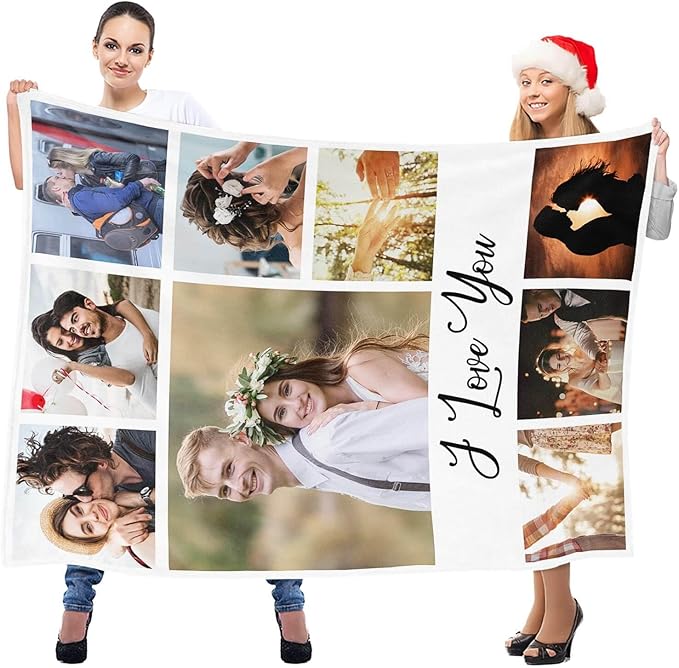 Personalized Anniversary Couple Gifts for Women & Men, Custom Blanket with Photo, Personalized Photo Blanket, Customized Picture Blankets, Custom Birthday Gifts for Him & Her