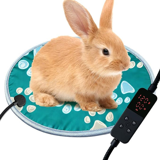 furrybaby Pet Heating Pad, Waterproof Dog Heating Pad Mat for Cat with Durable Anti-Bite Tube Indoor for Puppies Dogs Cats (1 Pack Green, Round 12in, Temp Adjustable)