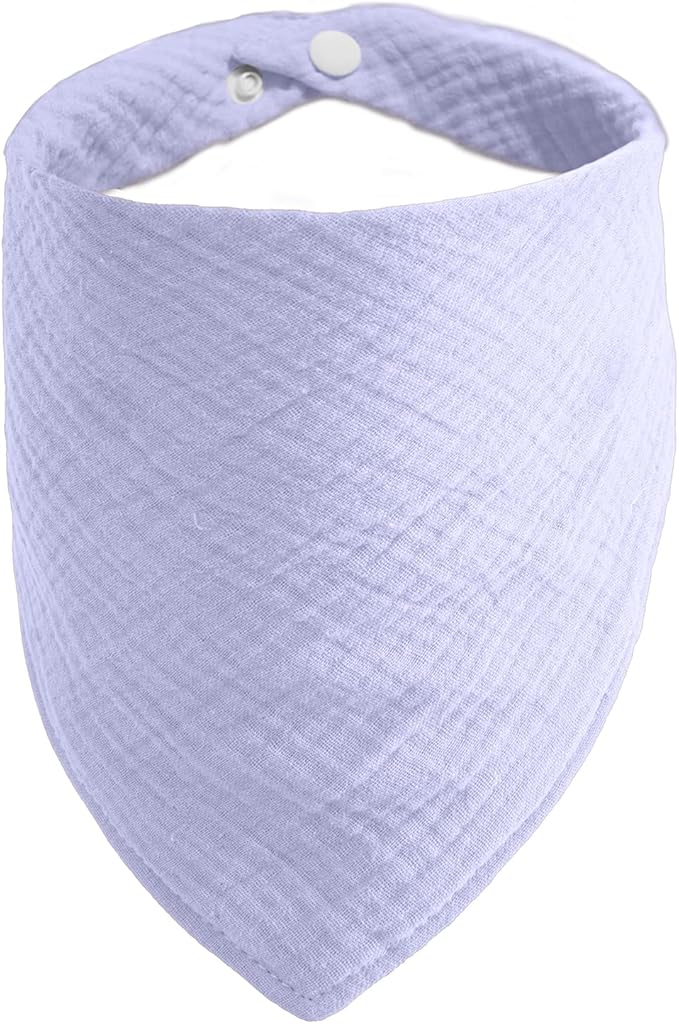 Soft Cotton Pet Scarf with Adjustable Button - Solid Color Dog Bandanas,Purple,Medium