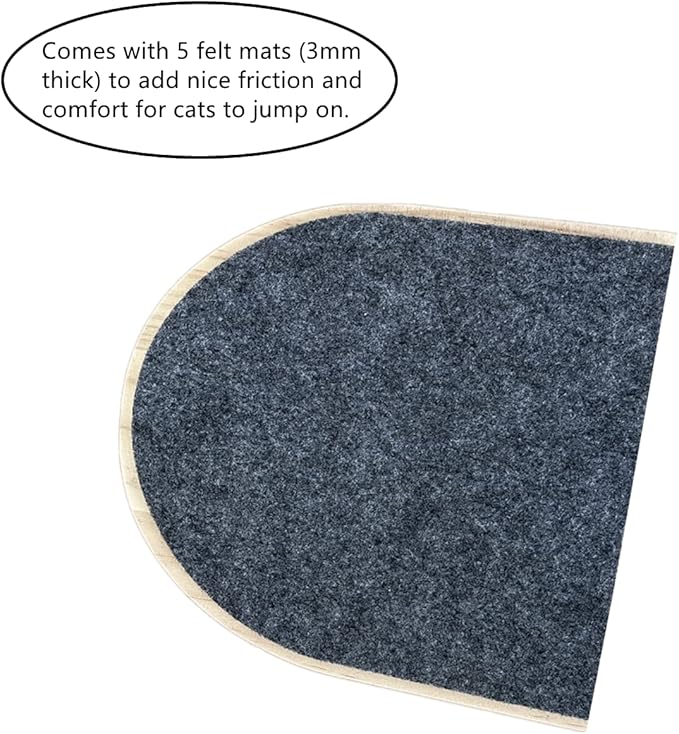 SHENGOCASE 6.7" x 7.5" Solid Wood Wall Mounted Cat Steps, Cat Wall Furniture Shelves Stairs Perch