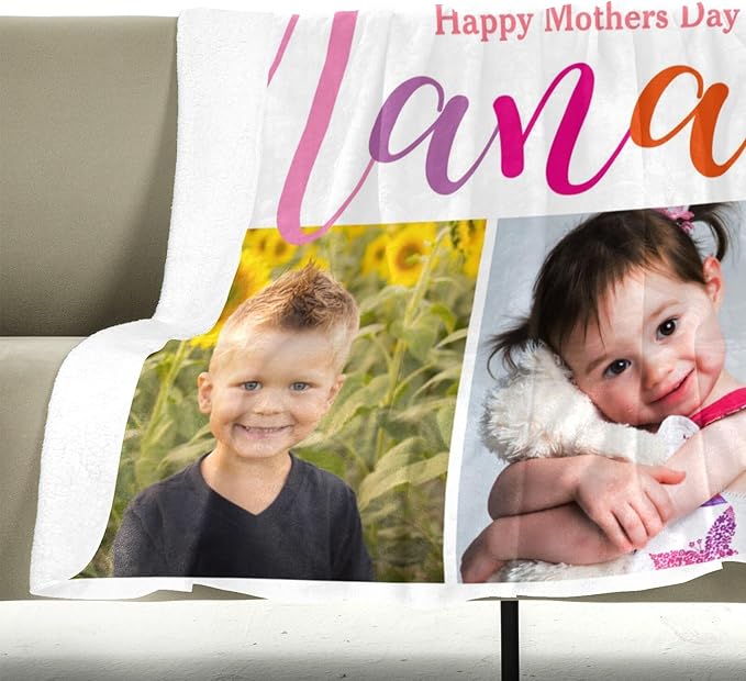 Custom Blanket with Photo, Personalized Photo Blanket, Customized Picture Blankets, Customizable Blankets, Personalized Birthday Gifts for Baby, Girl, Boy, Pet