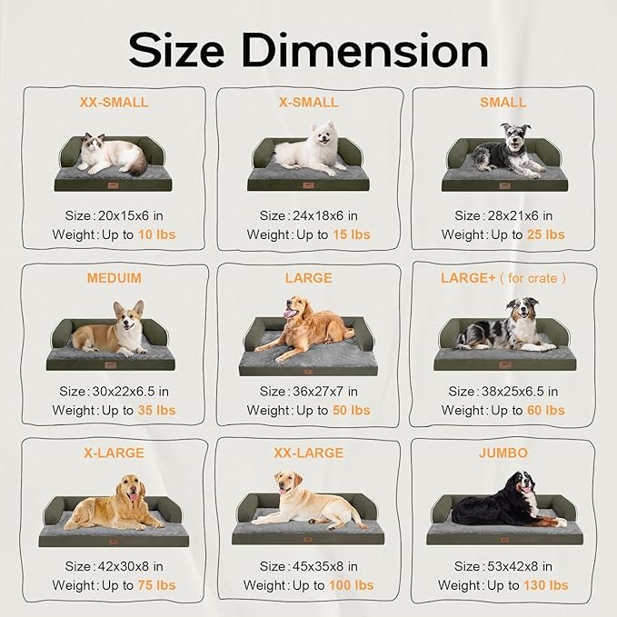 Small Dog Bed Orthopedic Washable Cat Bed Memory Foam Small Couch Sofa Indoor Comfy Pet Beds with Waterproof Removable Cover & Non-Slip Bottom