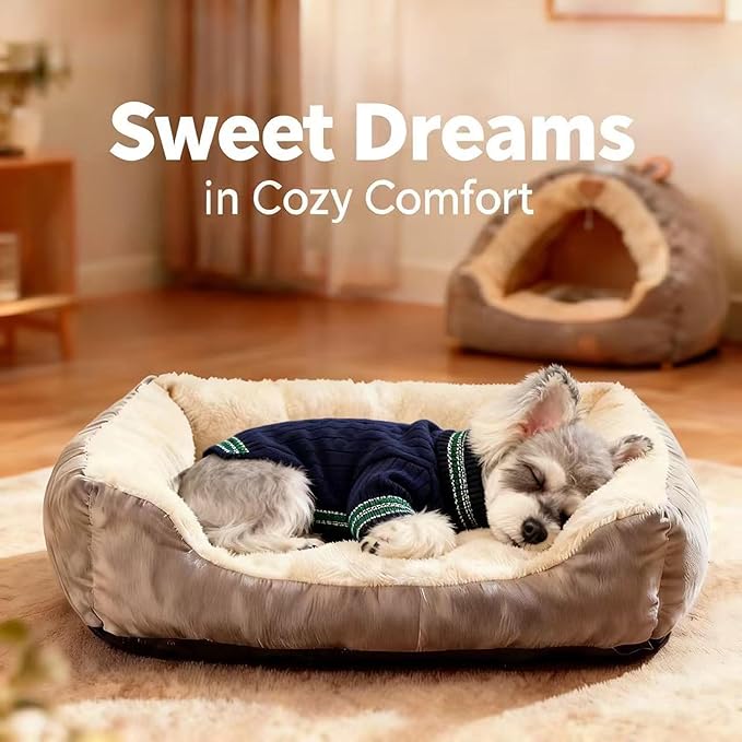 Small/Medium Dog Sweater, Warm Dog Winter Coat w/Sleeves, Comfortable High Neck & Leash Hole, Premium Dog Clothes for Schnauzer-Best for Holidays, Daily Walks M Blue