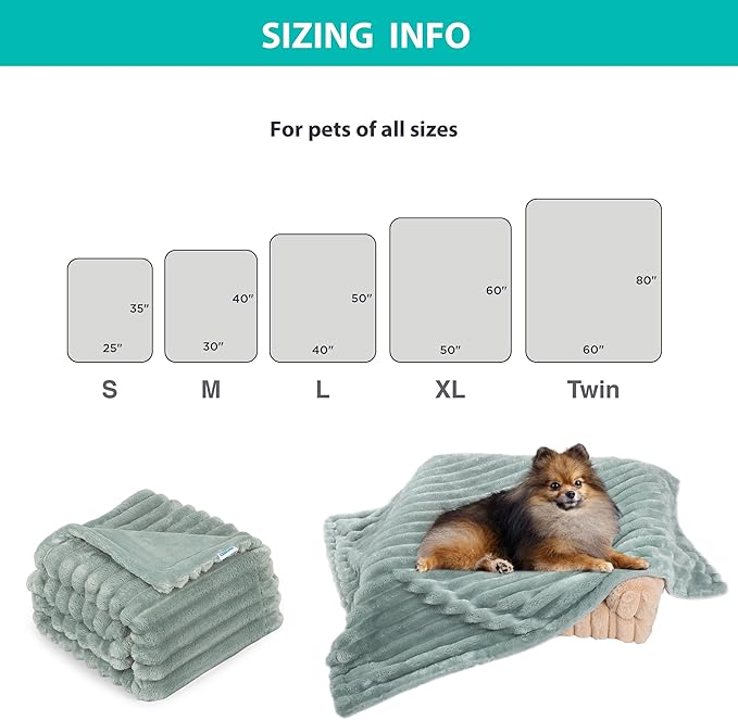 Waterproof Dog Blanket, Soft Fleece Blanket for Couch Protector, Reversible Pet Blankets Furniture Protector Cover for Small Medium Large Dogs Cats (Green, 60"x80")