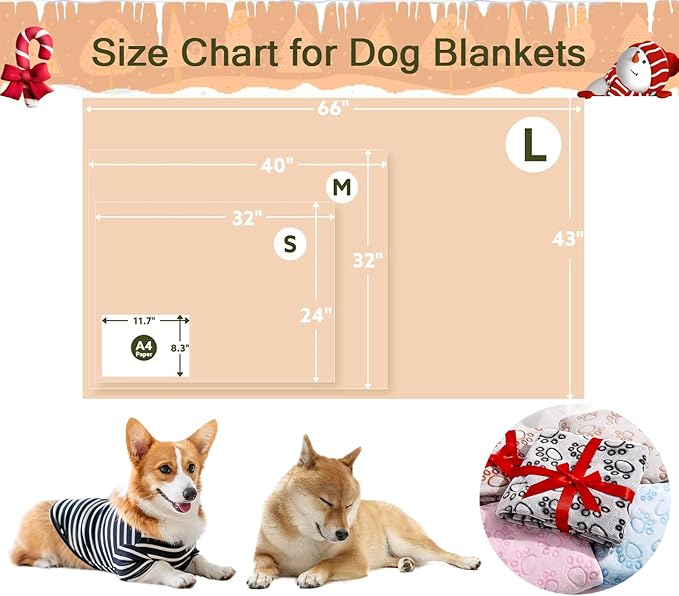 Stuffed Small Beige Premium Soft Dog Blanket, with Flannel Beige Cute Paw Print, 24 * 32 inches, Cat Blanket Puppy Supplies Poodle‌ Dog Products Stuff Essentials