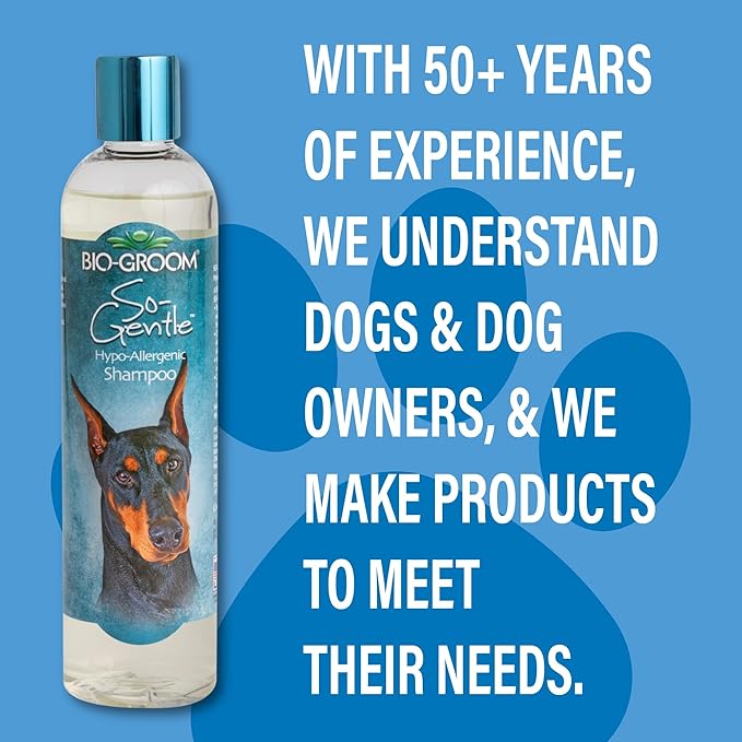 Bio-Groom So-Gentle Hypoallergenic Dog Shampoo - Tearless, Cat & Dog Bathing Supplies, Puppy Shampoo for Gentle Skin, Cruelty-Free, Made in USA, Tear-Free Dog Products - 12 fl oz 1-Pack