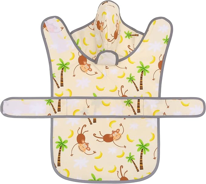 Dog Raincoat for Medium Dogs Waterproof Hooded Rain Jacket with Reflective Strips Leash Hole & Poncho Adjustable Fit (Monkey,M)