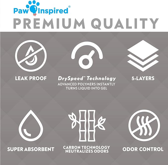 Paw Inspired Disposable Guinea Pig Cage Liners | Bamboo Charcoal Odor Controlling | Super Absorbent Liners Pee Pads for Ferrets, Rabbits, Hamsters, and Small Animals (28" x 17" (C&C 2 x 1), 24 Count)