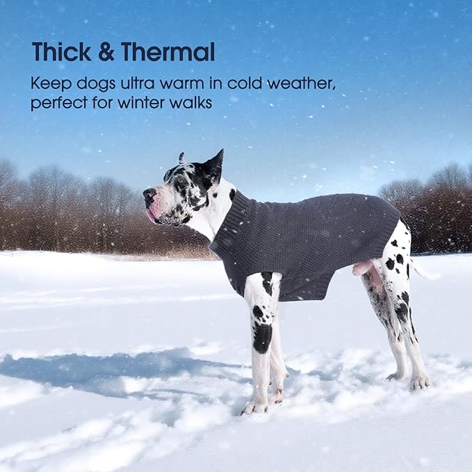 IECOii Dog Sweater Large Size Dog, XL Dogs Sweater Sleeveless with Good Stretchy, Warm Winter Knitwear for Male Female Dogs, Cold Weather Sweaters for Christmas Thanksgiving Halloween, Grey-XL