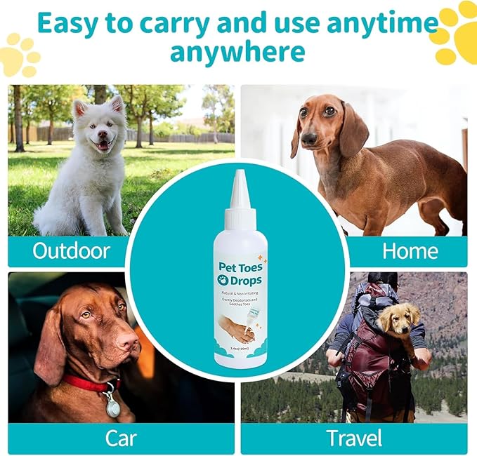 Dog Paw Cleaning Solution, Dog Paw Cleaner, 3.4 FL Oz Pet Paw Cleaner, Pleasant Smell Dog Foot Cleaner, No Rinse Dog Paw Washer, Deep Clean Paw Cleaner for Dogs and Cats