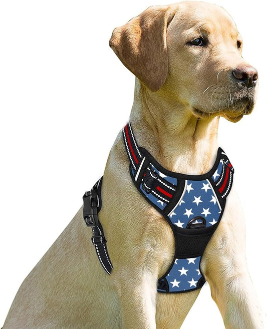 BARKBAY No Pull Dog Harness Front Clip Heavy Duty Reflective Easy Control Handle for Large Dog Walking(Star,XS)