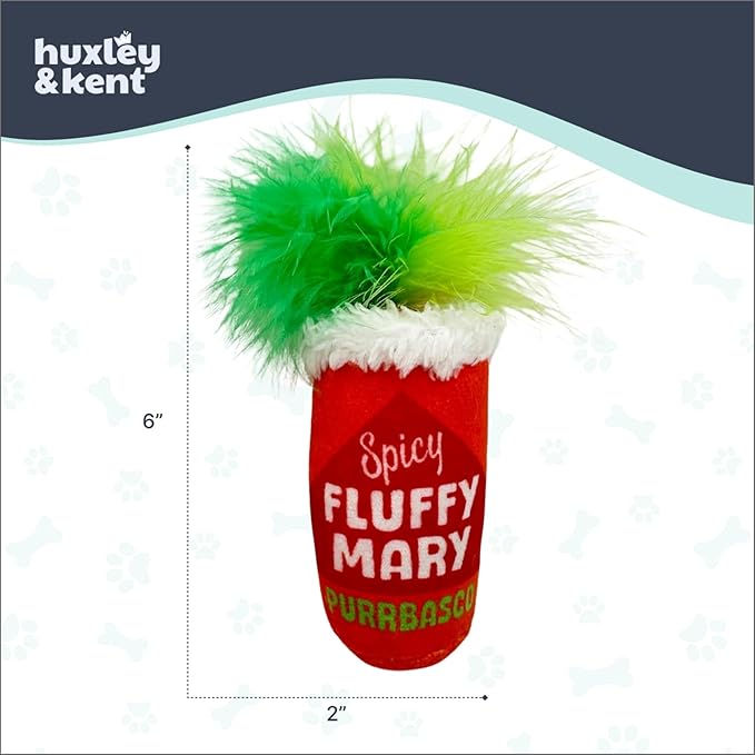 Huxley & Kent Plush Cat Toy - Interactive Catnip Toy for Cats & Kittens - Soft with Crinkle & Catnip - Fun Indoor Play - Fluffy Mary