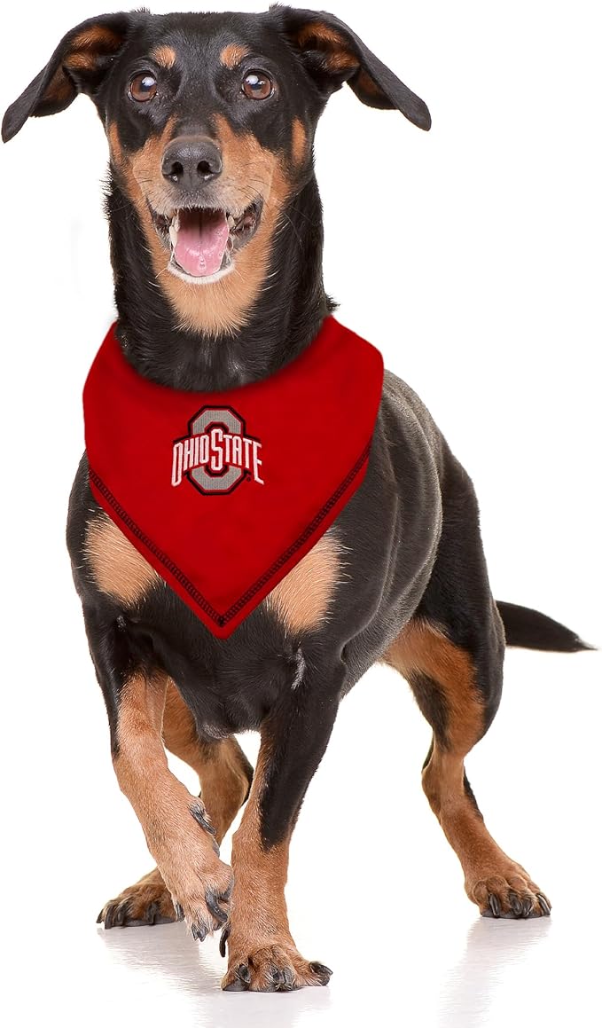 NCAA Ohio State Buckeyes Tie Bandana, Large/x-Large. Dog Bandana Scarf Bib for Pet Cat Dog. The Ultimate Game-Day, Party Bandana