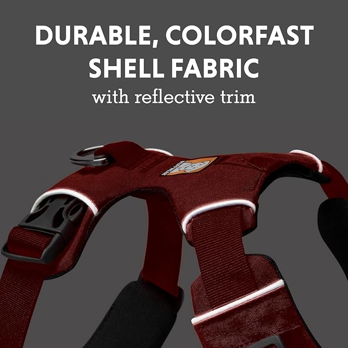 Ruffwear, Front Range Dog Harness, Reflective Soft Padded Everyday Harness with Dual Leash Clips, Adjustable and Lightweight Fit for Training or Walking for All Dogs, Red Clay, Large/X-Large