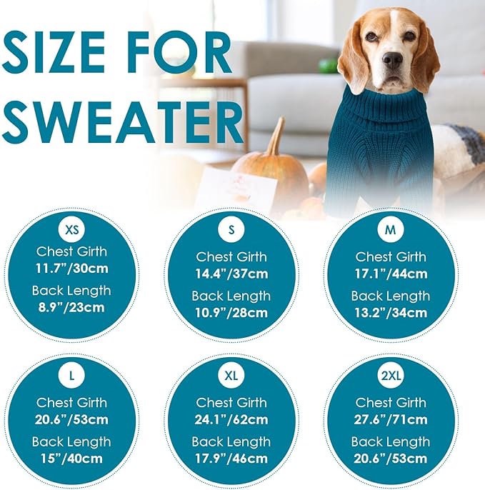 SUNFURA Dog Sweater Large Size Dogs, XL Dog Sweaters for Winter, Extra Large Breeds Girl Boy Pullover, Pet Knitted Knitwear Fall Sweatshirt for Pitbull, Labrador Retriever, Blue X-Large