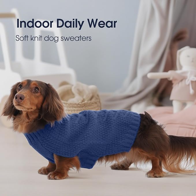 IECOii Dog Sweaters for Large Dogs,XXL Dog Sweater Warm Pullover Vest for Winter,Knitted Dog Sweater Large Size Dog Sweatshirt for Extra Large Dogs boy Girl,Golden Retriever,Pitbull,Blue-2XL