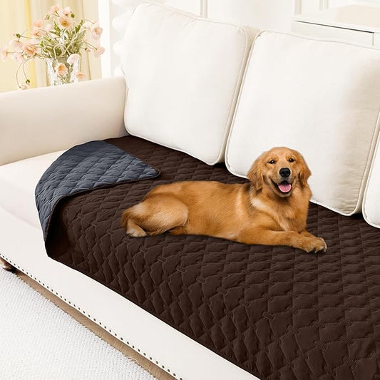 Smiry Waterproof Dog Bed Cover Blanket, Soft Reversible Pet Blanket, Washable Leakproof Cats Dogs Couch Cover for Sofa, Couch, Furniture (30x70 Inch, Chocolate/Dark Grey)