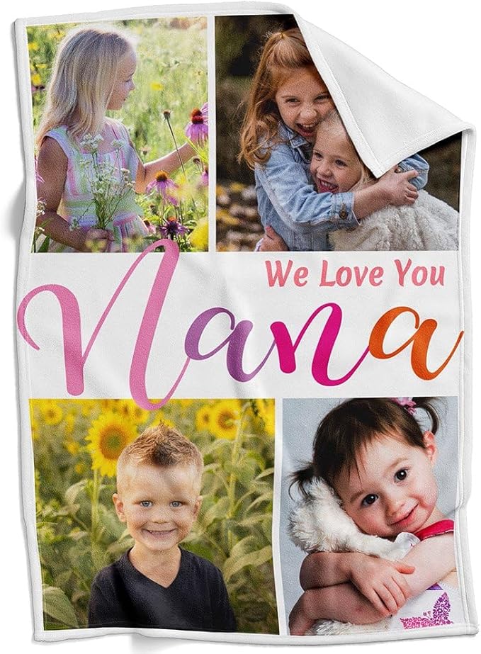 Custom Blanket with Photo, Personalized Photo Blanket, Customized Picture Blankets, Customizable Blankets, Personalized Birthday Gifts for Baby, Girl, Boy, Pet