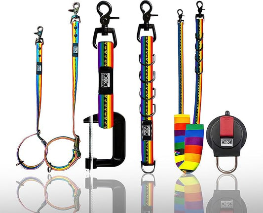 Prestige Elite - Set of 6 - Dog Groomers Helper Grooming Loops for Dogs Groomers - Adjustable Biothane Dog Grooming Loop, Belly Strap, Grooming Noose, Extension Strap & More - Pet Grooming Leash