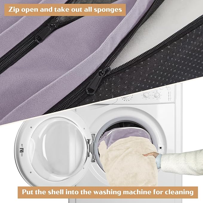 Comfort Expression Orthopedic Dog Bed for Small Dogs 24x16 Inch, Waterproof Supportive Egg Crate Foam Small Pet Bed with Removable Bolsters, Dog Couch with Washable Cover & Non-Slip Bottom, Purple