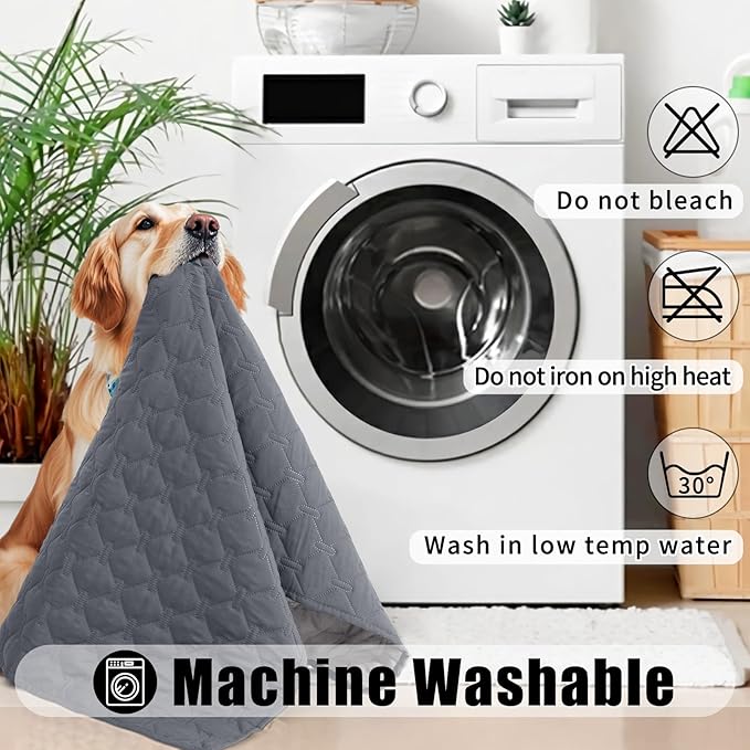 Smiry Waterproof Dog Bed Cover Blanket, Soft Reversible Pet Blanket, Washable Leakproof Cats Dogs Couch Cover for Sofa, Couch, Furniture (30x70 Inch, Grey/Light Grey)