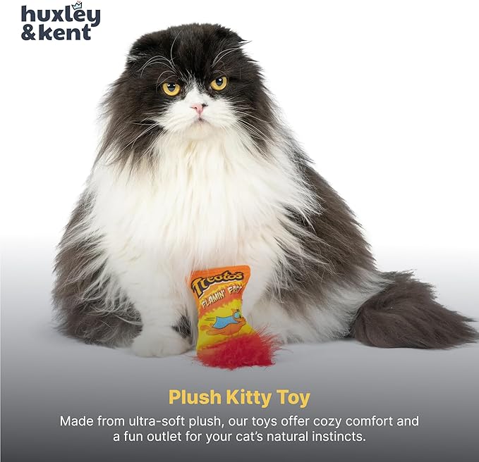 Huxley & Kent Plush Cat Toy - Interactive Catnip Toy for Cats & Kittens - Soft with Crinkle & Catnip - Fun Indoor Play - Treatos Snacks