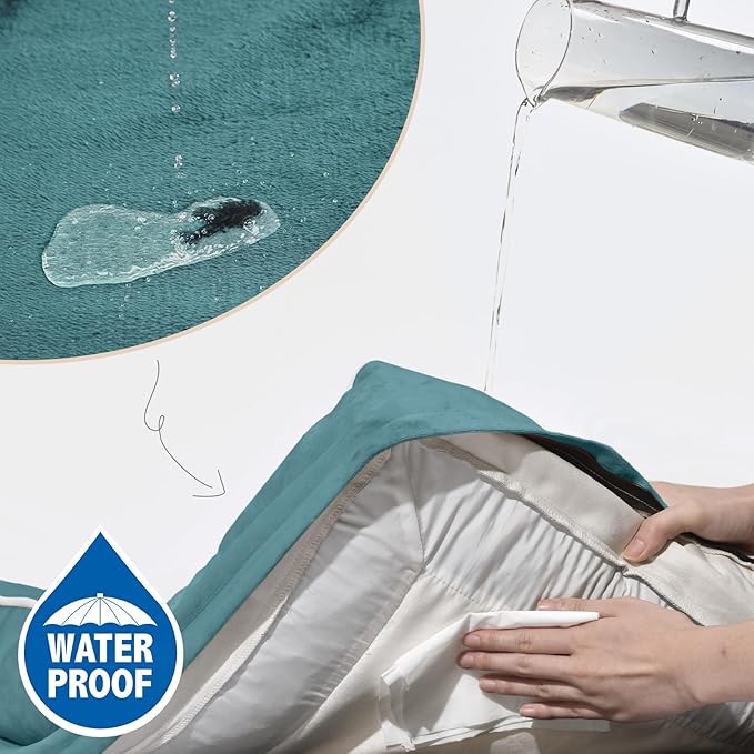 Comfort Expression Orthopedic Dog Bed for Large Dogs 36x27 Inch, Waterproof Supportive Egg Crate Foam Large Pet Bed with Removable Bolster, Dog Couch with Washable Cover & Non-Slip Bottom, Washed Blue