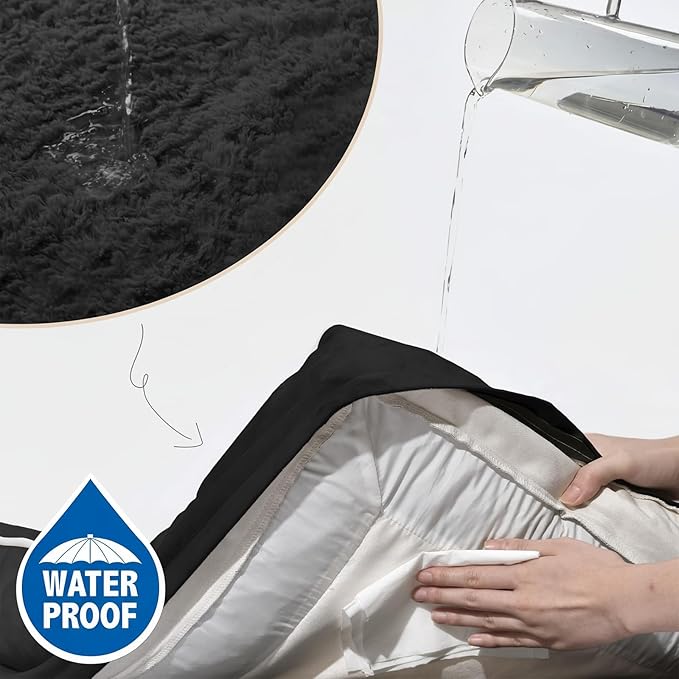 Comfort Expression Orthopedic Dog Bed for Large Dogs 38x25 Inch, Waterproof Supportive Egg Crate Foam Large Pet Bed with Removable Bolsters, Dog Couch with Washable Cover & Non-Slip Bottom, Black