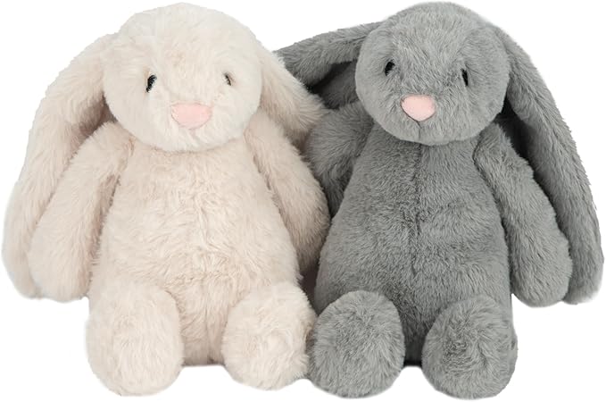 Best Pet Supplies Interactive Squeaky Dog Chew Toy, Ideal Dog Toys for Chewers, Small, Medium & Large Dogs, and Fetch Lovers - Bunny (Gray), Large