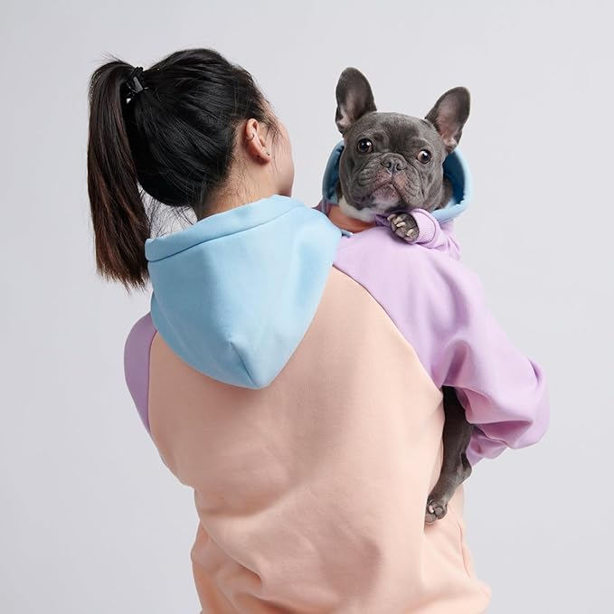 Spark Paws Dog Hoodie – Premium Dog Sweater for Small, Medium, and Large Dogs | Warm Outfits for French Bulldogs, Pitbull, Puppy, Winter Jacket Alternative - Cotton Candy - L
