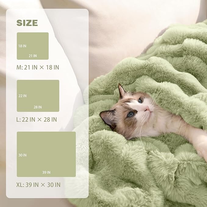 Dog Blanket Ultra Soft Fuzzy Faux Fur Cat Blankets for Indoor Cats Ultra Soft Plush Faux Fur Machine Washable Reversible Pet Throw Protector for Couch Furniture 39"X 30" Green