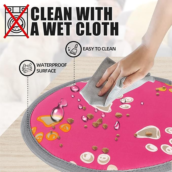 furrybaby Pet Heating Pad, Waterproof Dog Heating Pad Mat for Cat with Durable Anti-Bite Tube Indoor for Puppies Dogs Cats (1 Pack Pink, Round 12in, Temp Adjustable)